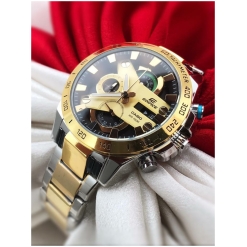 Casio Edifice Chronograph Black Dial Gold Metal Men's Watch Efr 540 GB