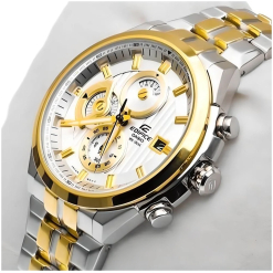 Casio Edifice Chronograph Men's Watch Silver Gold Metal ED426 Watch for Man 556SG