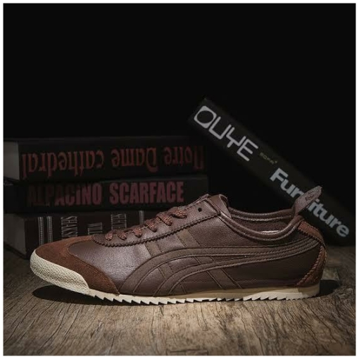 Onitsuka Tiger Unisex Chocolate Mexico 66 Deluxe Shoes Slip-On Athletic Shoes For Men's Or Boys-TH9J4L-2828