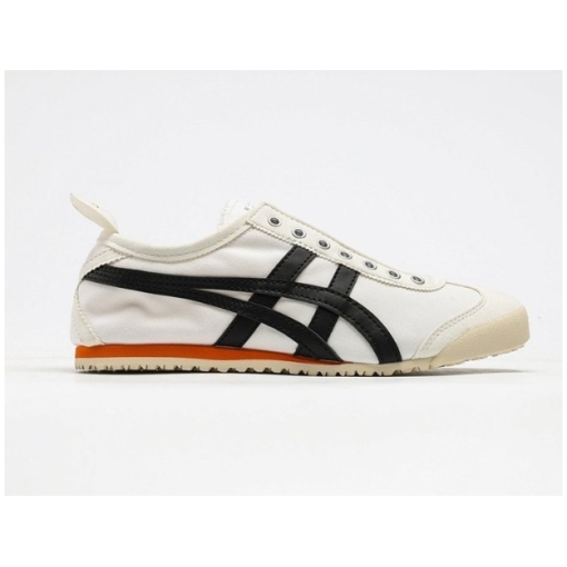 Onitsuka Tiger MEXICO 66 Slip-On Sneakers Casual Shoes For Man And Boys White Black Orange D3K0N-0090