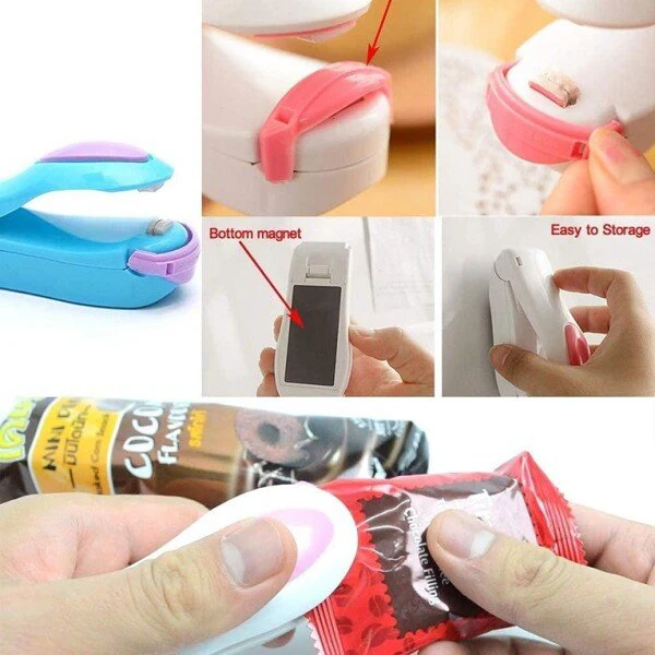 Portable Small Heat Sealer Mini Sealing Machine for Food Storage Vacuum Bag, Chip, Plastic, Snack Bags (Multicolor) (CLS-2385605)